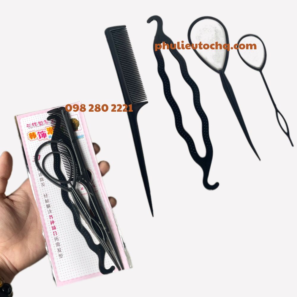 Bộ dụng cụ tạo kiểu tóc búi tóc 4 món