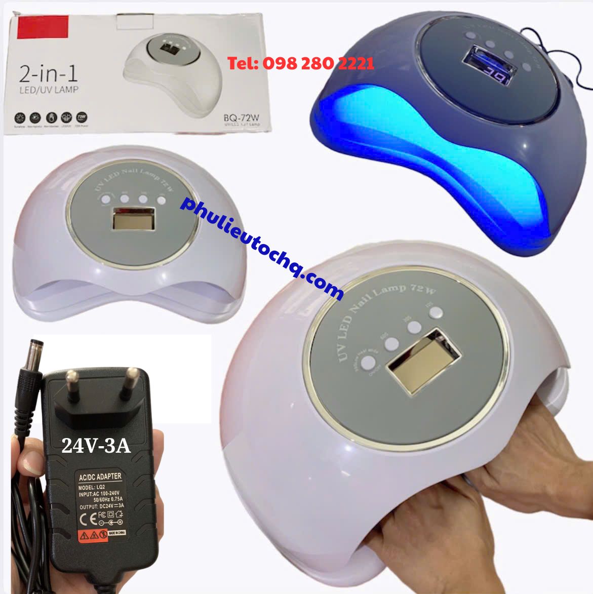 Máy hơ gel lớn, để được 2 bàn tay