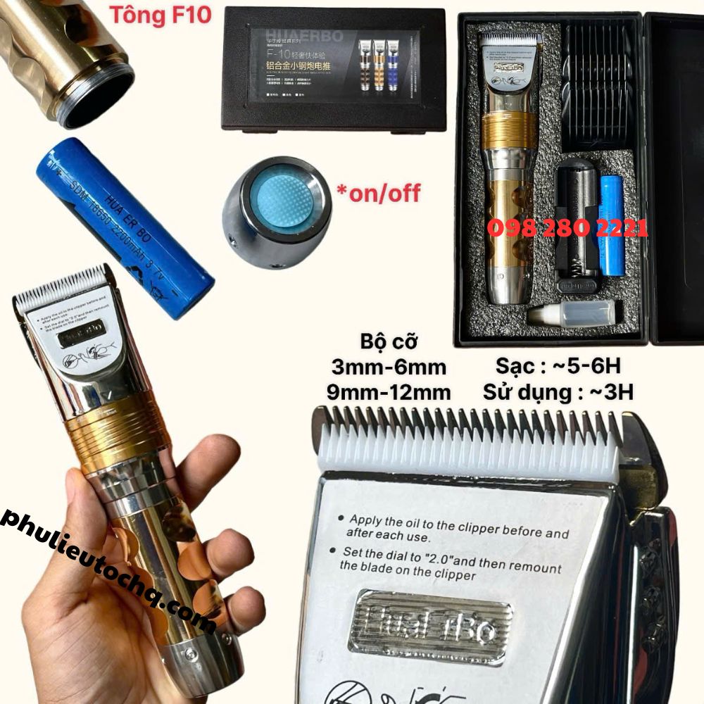 Tông đơ sạc 2 pin F10
