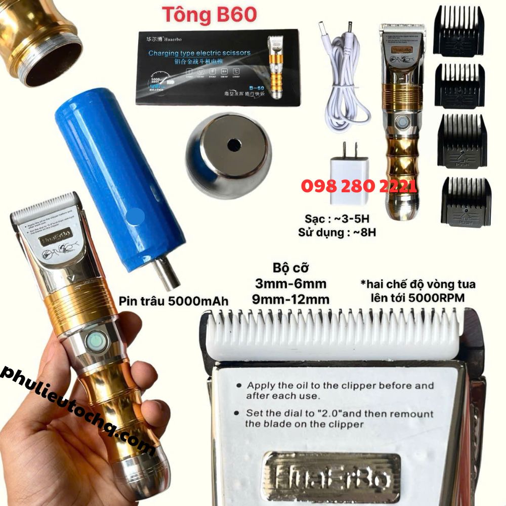 Tông đơ Pin trâu B60