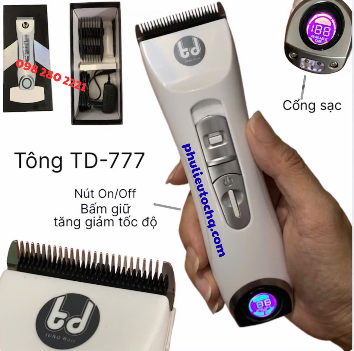 Tông đơ sạc TD777 màn hình điện tử