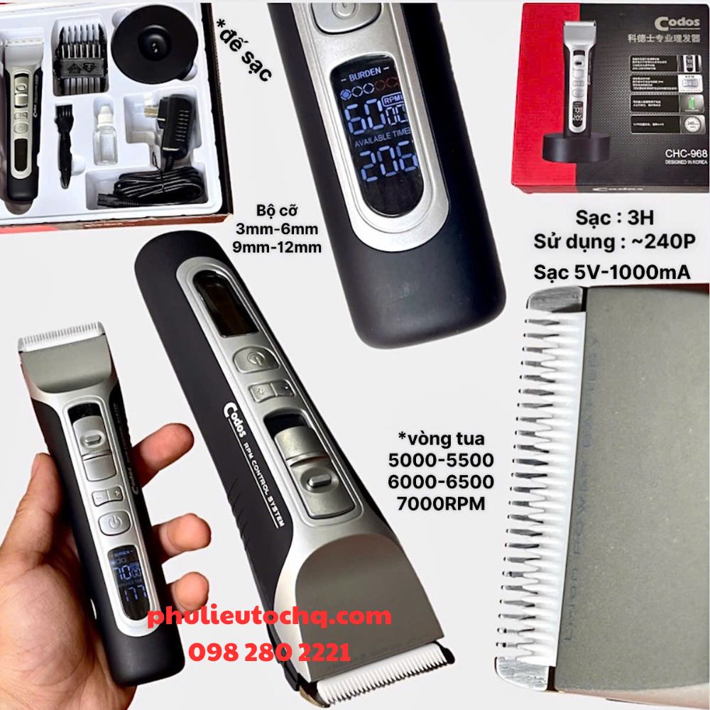 Tông đơ sạc Codos 968