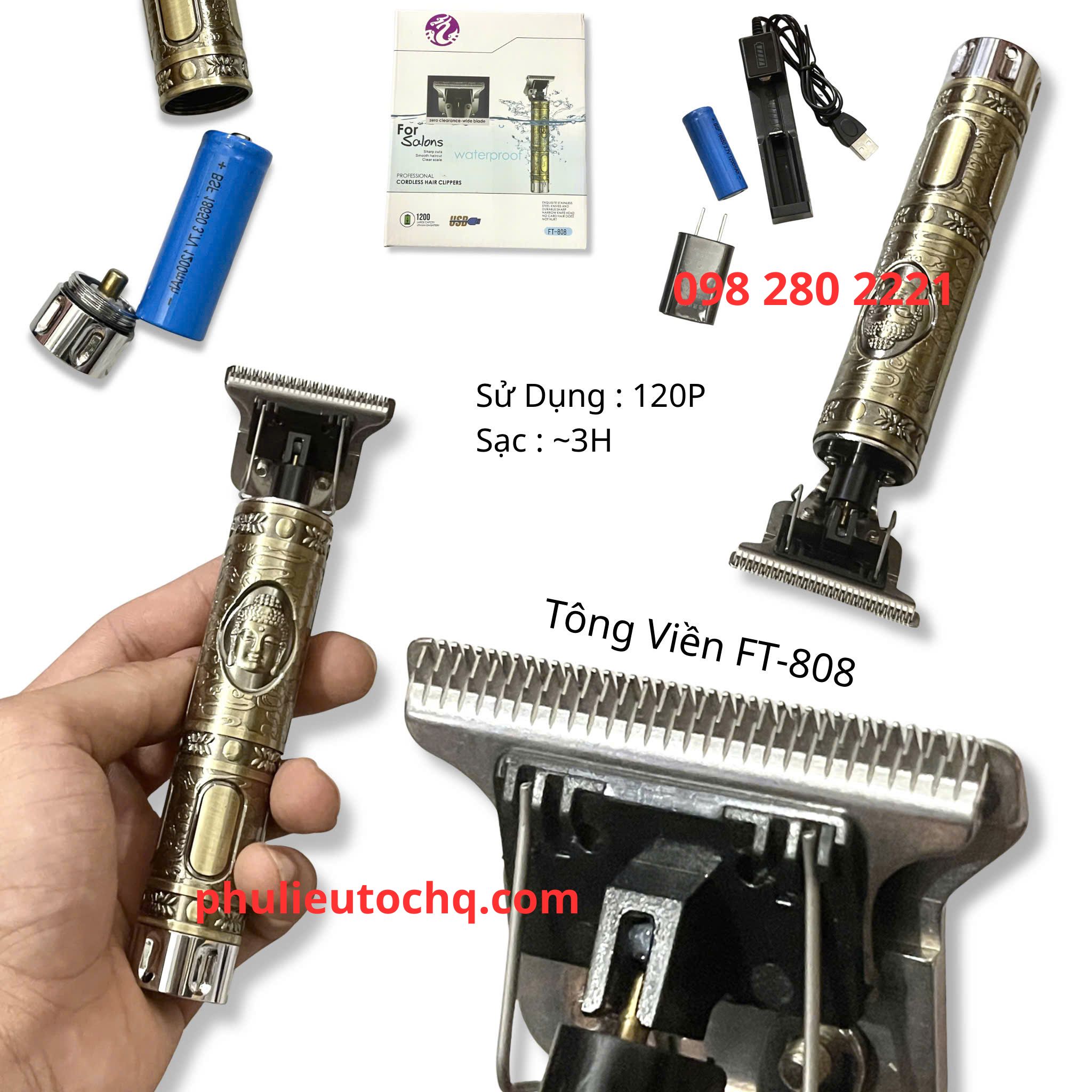 Tông đơ cắt tóc chấn viền rồng 808