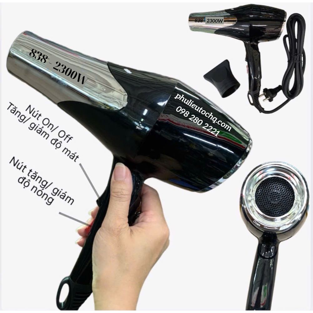 Máy sấy tóc 838 công suất lớn 2300w 