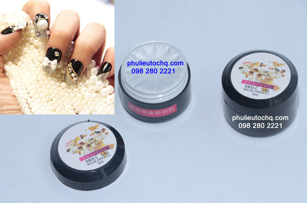 Nailbox có Size]Móng tay giả Thiết kế theo mẫu nail box màu trắng gắn nơ đính  đá | Lazada.vn